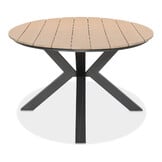 Dallas antraciet/Tulum Lava Grey dining tuinset | 6 personen | polywood + touw | 220cm