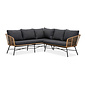 BUITEN living Flow hoek loungeset 5 personen | wicker + aluminium | Bamboo antraciet | 2-delig - 210x210cm