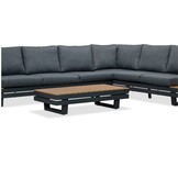 Vegas hoek loungeset-rechts 6 personen | aluminium + polywood | antraciet | 4-delig - 311x230cm