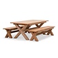 BUITEN living Riga picknick dining tuinset | 4 personen | hardhout | 200cm