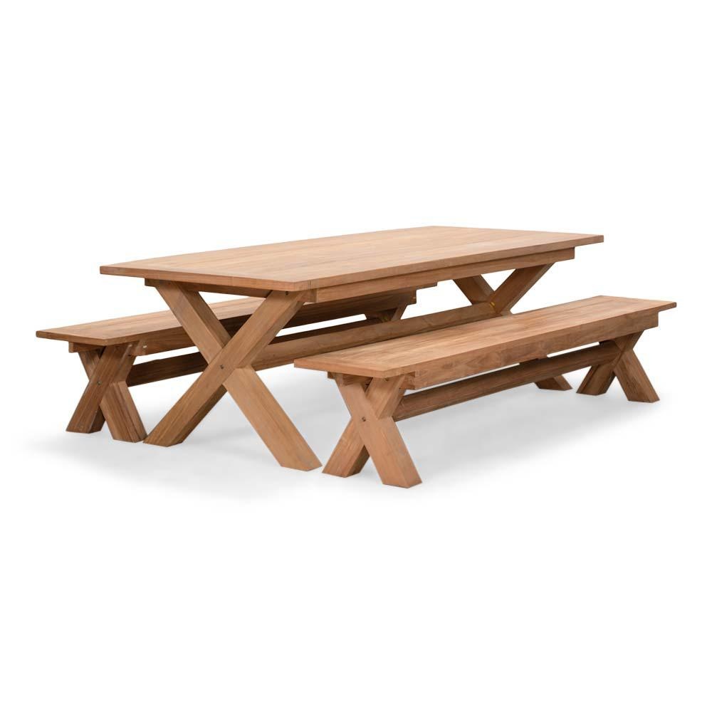 Riga picknick dining tuinset | 6 personen | hardhout | 250cm afbeelding