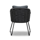 Dallas antraciet/Ropera Lava Grey dining tuinset | 6 personen | polywood + touw | 220cm