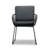 Cleve/Harper Lava Grey dining tuinset | 5 personen | teakhout + touw | 140cm rond