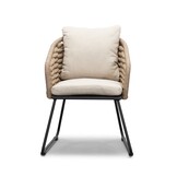 Cleve/Ropera Sahara Dust dining tuinset | 5 personen | teakhout + touw | 140cm rond