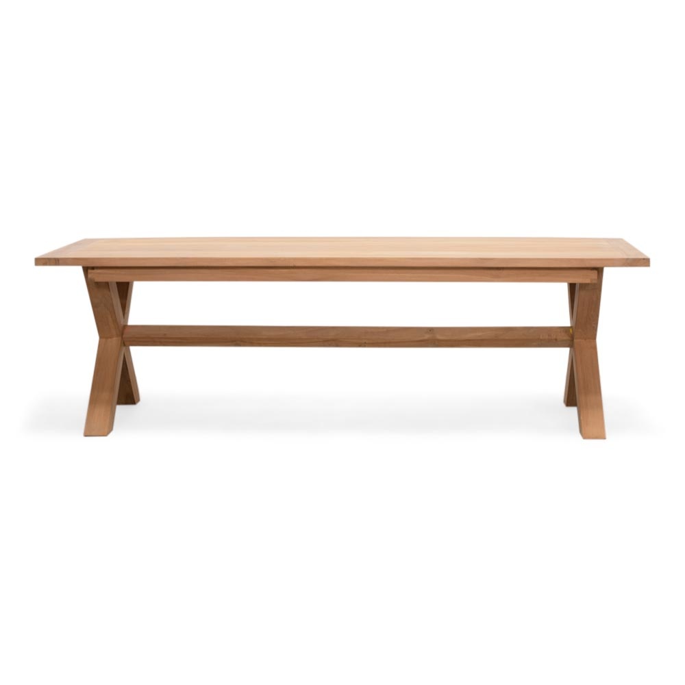 Riga/Harper Sandstone stoel-bank dining tuinset | 6 personen | hardhout + touw | 250cm