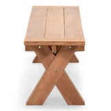 Riga/Portofino zwart stoel-bank dining tuinset | 4 personen | hardhout + touw | 200cm