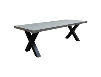 Lyon betonlook dining tuintafel 6 personen | polystone + staal | betonlook | 250cm