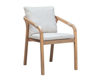 Bergamo dining tuinstoel | touw + hardhout | zand