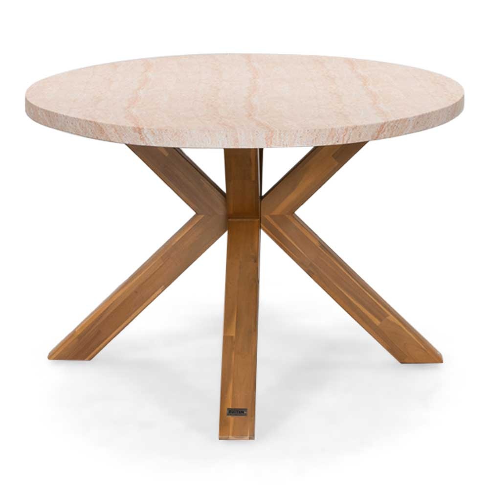 Lorento dining tuintafel 6 personen | polystone + hardhout | travertinlook | 240cm ovaal