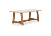 Velora dining tuintafel 4 personen | polystone + hardhout | travertinlook | 200cm