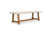 Velora dining tuintafel 6 personen | polystone + hardhout | travertinlook | 250cm