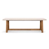 Velora dining tuintafel 6 personen | polystone + hardhout | travertinlook | 250cm
