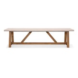 Velora dining tuintafel 8 personen | polystone + hardhout | travertinlook | 300cm