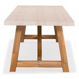 Velora dining tuintafel 8 personen | polystone + hardhout | travertinlook | 300cm