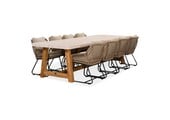 Velora/Portofino Sahara Dust dining tuinset | 8 personen | travertin + touw | 300cm