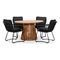 BUITEN living Palau/Harper Lava Grey dining tuinset | 4 personen | teakhout + touw | 120cm