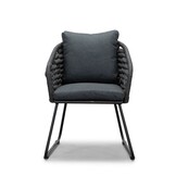 Palau/Ropera Lava Grey dining tuinset | 4 personen | teakhout + touw | 120cm