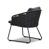 Palau/Ropera Lava Grey dining tuinset | 4 personen | teakhout + touw | 120cm