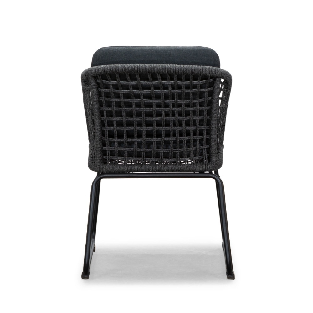 Velora/Tulum Lava Grey dining tuinset | 8 personen | travertin + touw | 300cm