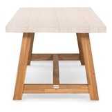 Velora/Harper Sandstone dining tuinset | 4 personen | travertin + touw | 200cm