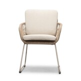 Velora/Harper Sahara Dust dining tuinset | 4 personen | travertin + touw | 200cm