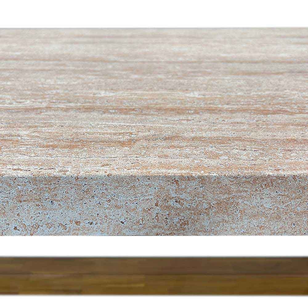 Velora/Portofino Sahara Dust dining tuinset | 4 personen | travertin + touw | 200cm