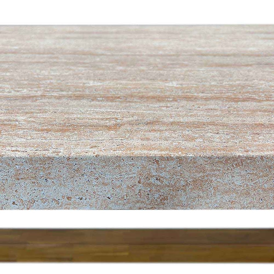 Velora/Tulum Sahara Dust dining tuinset | 6 personen | travertin + touw | 250cm