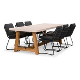 Velora/Harper Lava Grey dining tuinset | 6 personen | travertin + touw | 250cm