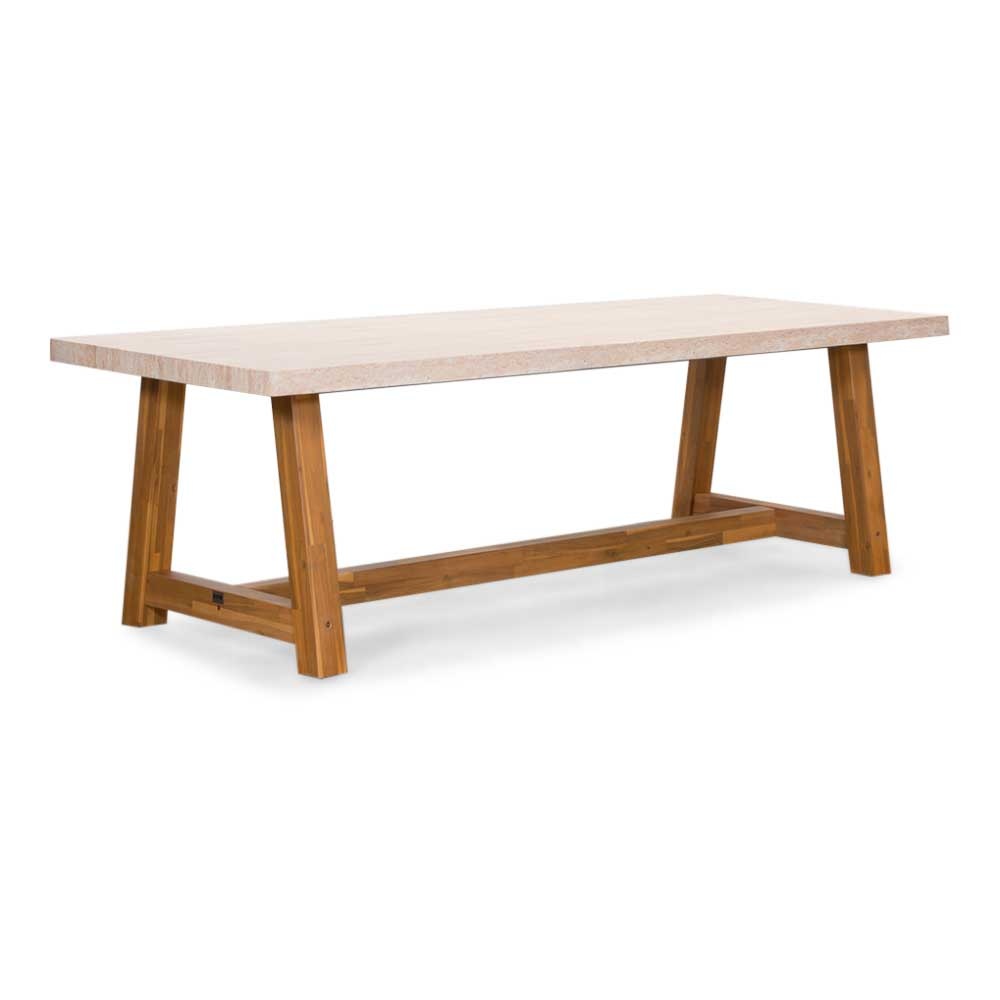 Veltis/Harper Sahara Dust dining tuinset 7-delig | travertin + touw | 250cm