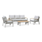 Lola stoel-bank loungeset 5 personen | aluminium + polywood | beige | 5-delig