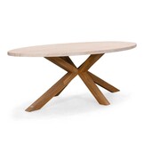 Lorento/Harper Sandstone dining tuinset | 6 personen | travertin + touw | 240cm