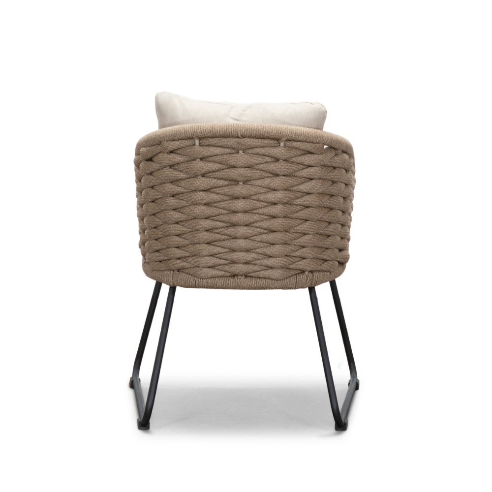 Lorento/Ropera Sahara Dust dining tuinset | 6 personen | travertin + touw | 240cm