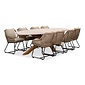 BUITEN living Lorento/Portofino Sahara Dust dining tuinset | 8 personen | travertin + touw | 280cm