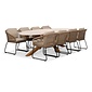 BUITEN living Lorento/Tulum Sahara Dust dining tuinset | 8 personen | travertin + touw | 280cm
