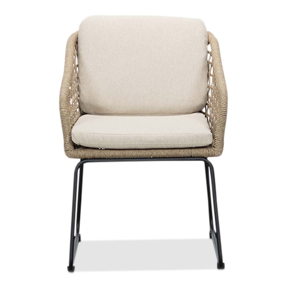 Lorento/Tulum Sahara Dust dining tuinset | 8 personen | travertin + touw | 280cm