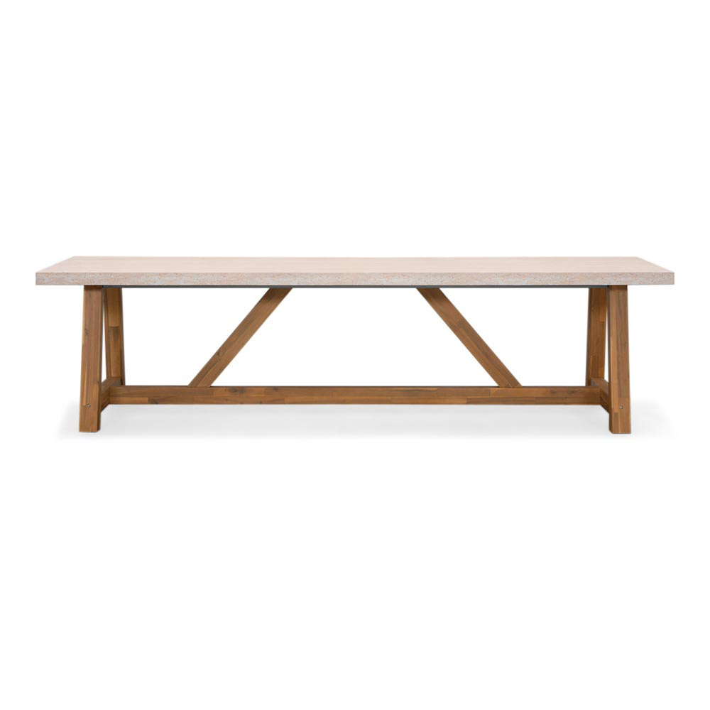 Velora/Karlstad wit dining tuinset | 8 personen | travertin + kunststof | 300cm