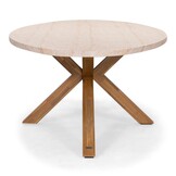 Lorento/Karlstad wit dining tuinset | 8 personen | travertin + hardhout | 280cm