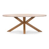 Lorento/Karlstad wit dining tuinset | 4 personen | travertin + hardhout | 200cm