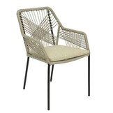 Velora/Seville zand dining tuinset | 6 personen | travertin + aluminium | 250cm