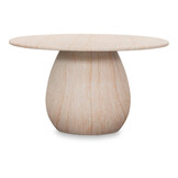 Joep/Tulum Sahara Dust dining tuinset | 4 personen | travertin + touw | 135cm rond