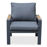 Lola dining stoel-bank loungeset 5 personen | aluminium + polywood | antraciet | 5-delig