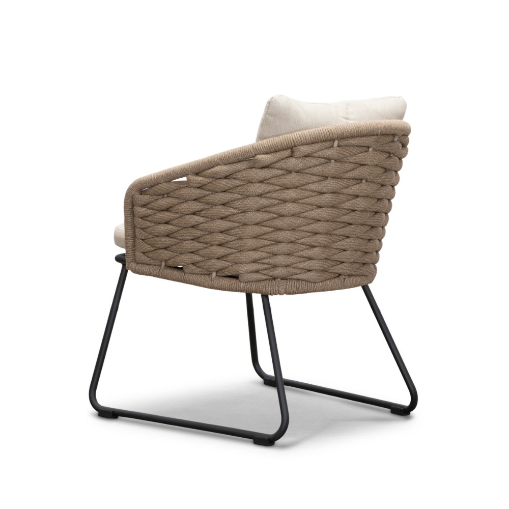 Mees/Ropera Sahara Dust dining tuinset 5-delig | travertin + touw | 200cm