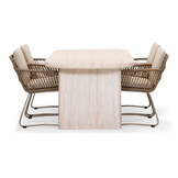 Mees/Harper Sahara Dust dining tuinset | 4 personen | travertin + touw | 200cm