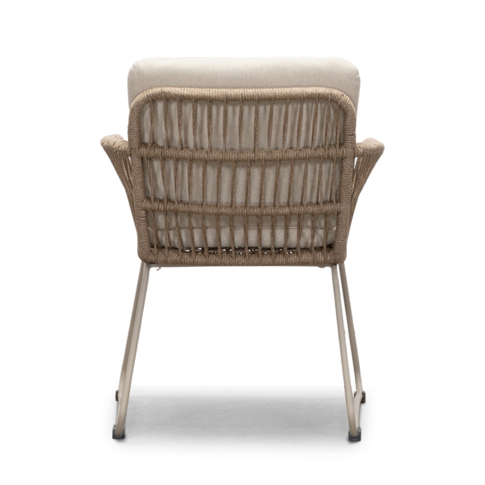 Mees/Harper Sahara Dust dining tuinset 5-delig | travertin + touw | 200cm