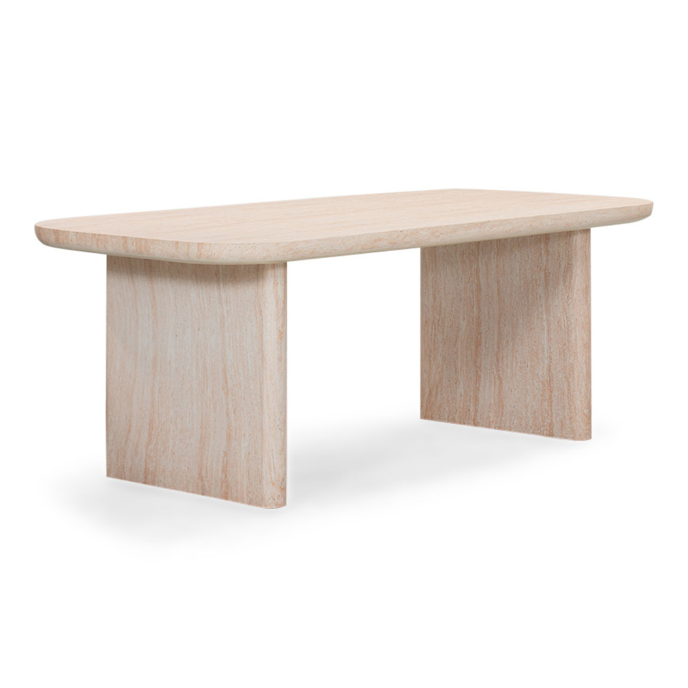 Mees/Harper Sahara Dust dining tuinset 5-delig | travertin + touw | 200cm