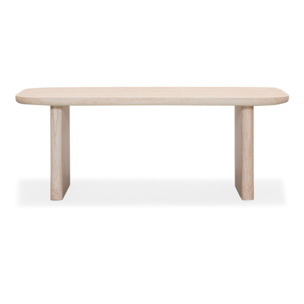Mees/Harper Sandstone dining tuinset | 4 personen | travertin + touw | 200cm