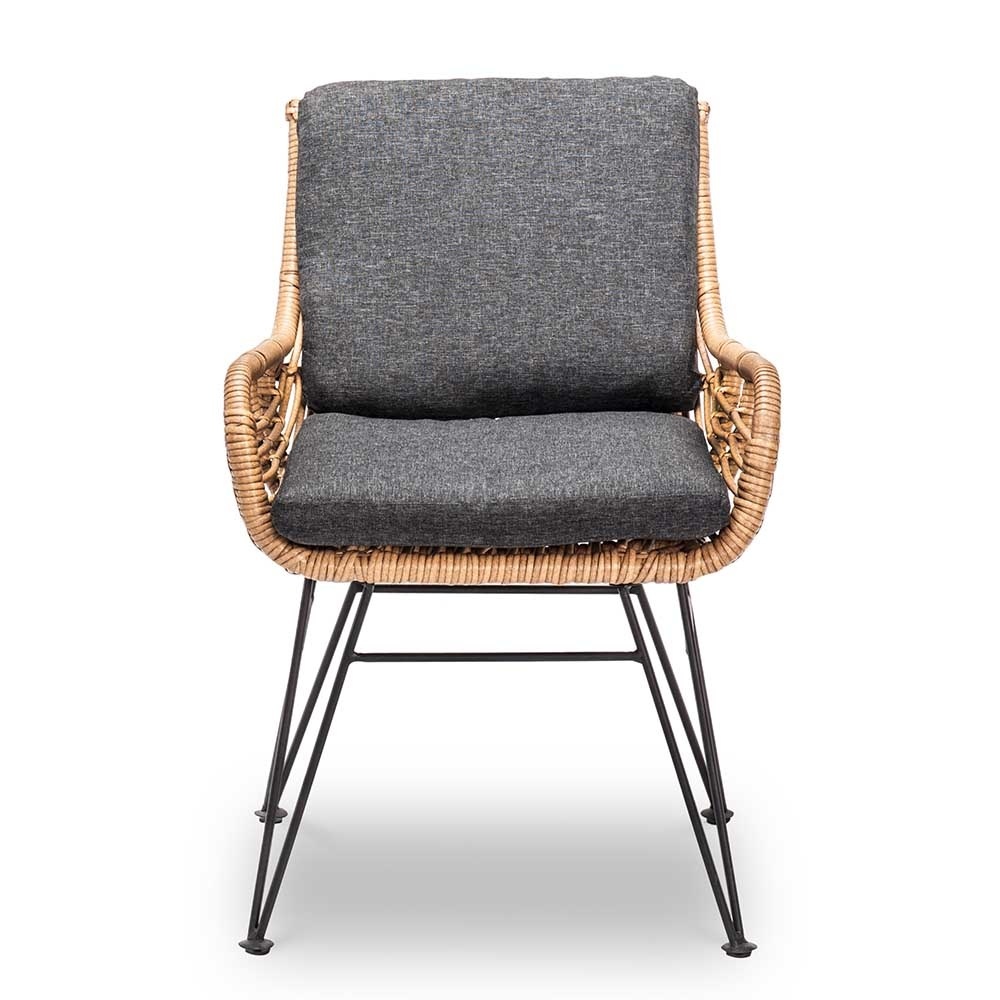 Velora/Carlos antraciet dining tuinset | 6 personen | travertin + wicker | 250cm