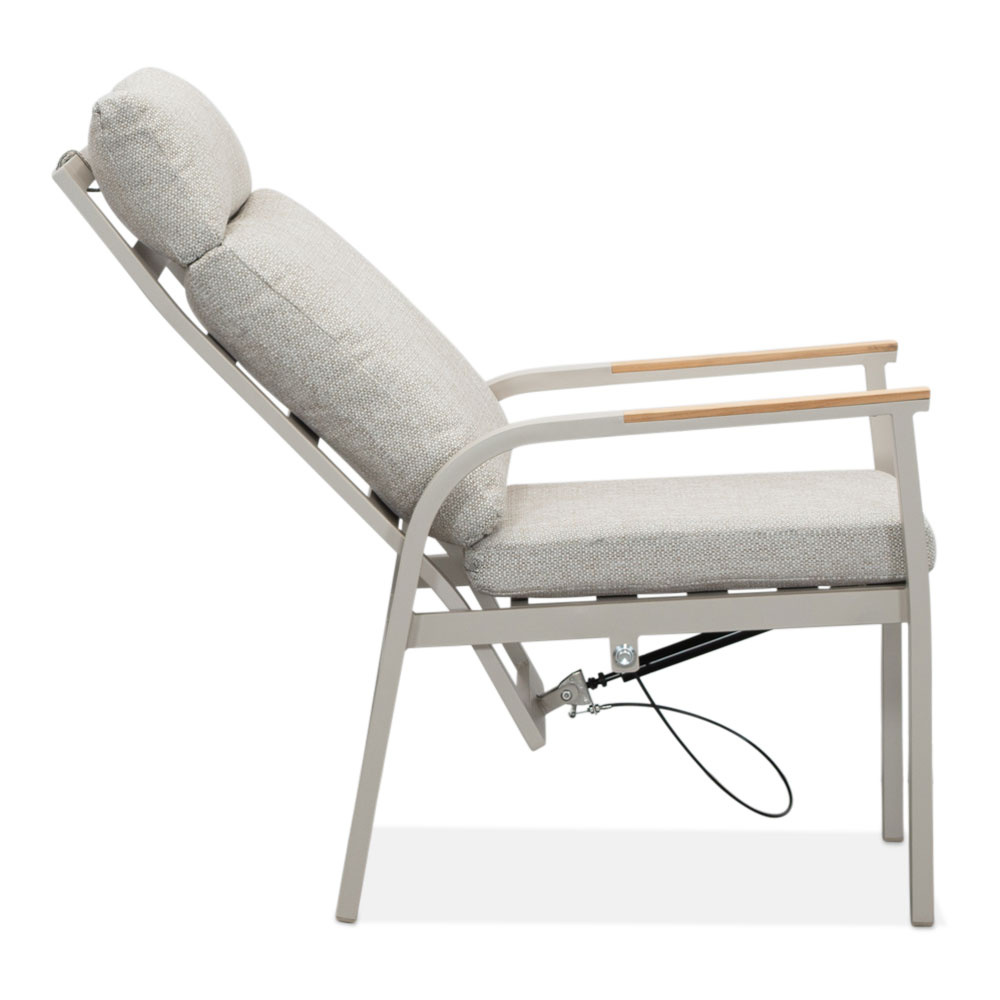 Annecy beige dining tuinset | 6 personen | teakhout + aluminium | 227cm