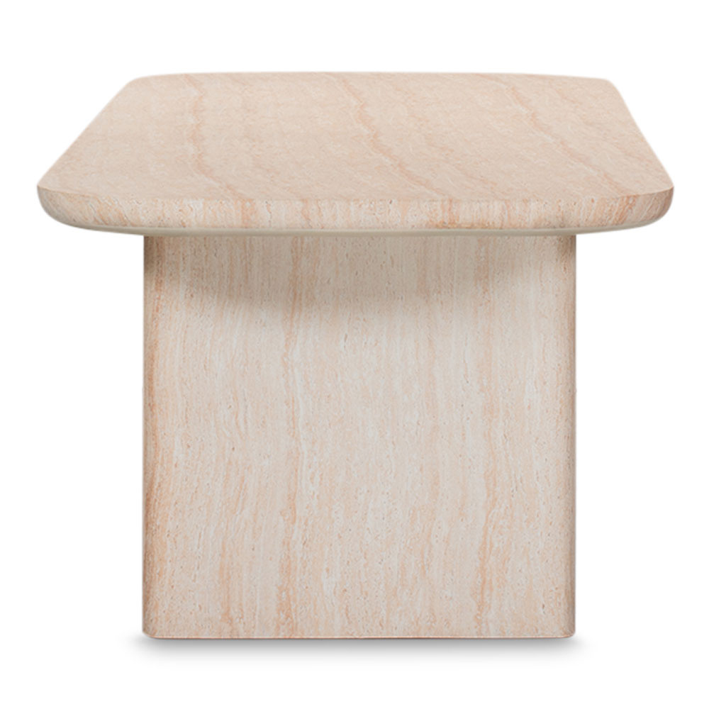 Mees/Harper Sandstone dining tuinset | 6 personen | travertin + touw | 240cm