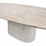 Max/Portofino Sahara Dust dining tuinset | 6 personen | travertin + touw | 240cm ovaal